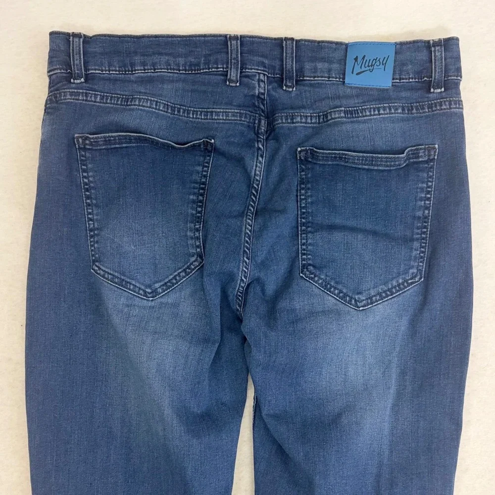 Mugsy Lake Shore Jeans Mens 36x30 Blue Slim Straight Stretch FLX3NLA Comfort